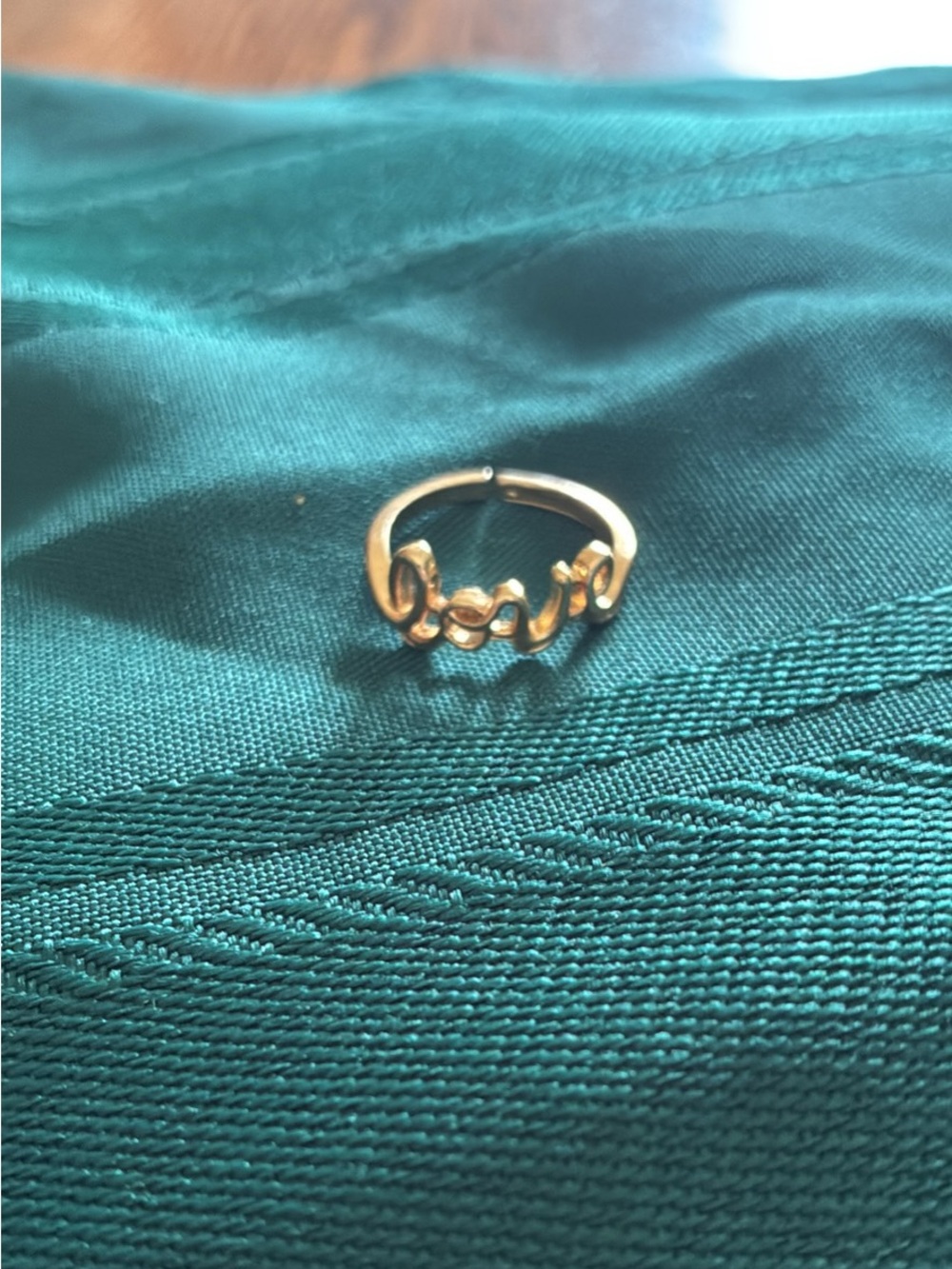 Gold 'love' Script Ring - Women Jewelry